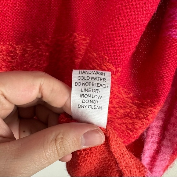 Bibi Pimk Purple Red Fuzzy Open Front Cardigan Size Small - Picture 6 of 6